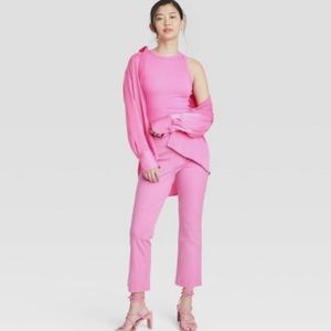 Women's High-Rise Slim Fit Kick Flare Pull-On Pants - A New Day Pink